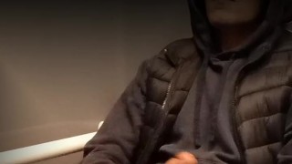 So horny I had to jerk it in the train toilets