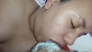bitch loves to feel all my creampie in her deep thirsty throat