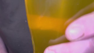 Bursting to pee so I peed out one pint of golden juice