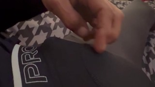 I love stroking my hard cock in her bed