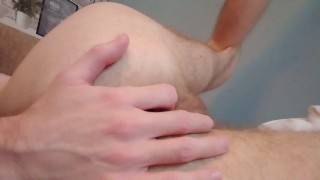 Twink fingers his hairy tight arsehole - it hurts!