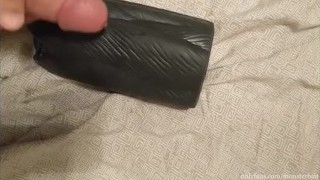Man fucks werewolf mouth toy with his curved dick and then cleans it with piss.