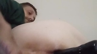 Paraplegic takes dildo machine