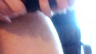 Gorilla masked man uses bad dragon mouth and cums on it.