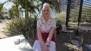 Blonde with Huge Tits Fucks Massive Cock and Covered in Cum on Lunch Break VS World Biggest Cock