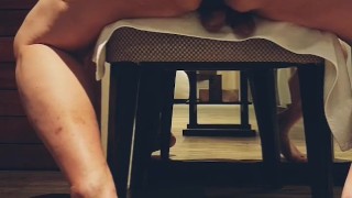 Cum spray while being fucked by a prostate massager