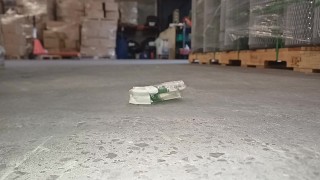 Slow Motion Cigarette Box Crush (half full). Trample under my dirty boots