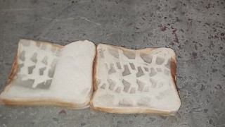Bread Trample & Crush. See my dirty bootprint on bread, imagine this on your face 👣👣