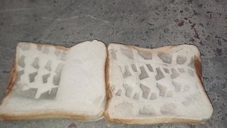 Bread Trample & Crush. See my dirty bootprint on bread, imagine this on your face 👣👣