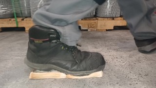 Slow Motion Bread Crush & Trample. See my dirty size 11 boot print, imagine this on your face