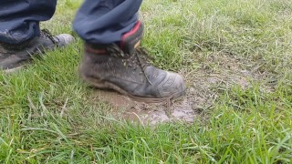 Slow Motion Cigarette Crush in Mud. Destroyed under my size 11 dirty boot 👣👣
