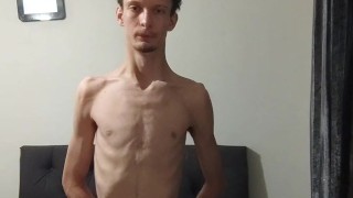 Editing the shape of my body from normal to fat to very skinny while showing off my body on the bed