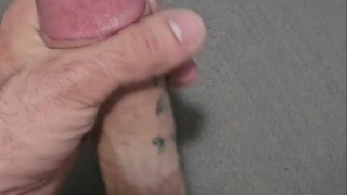 Tattooed Stud Blows Fat Load All Over The Blanket