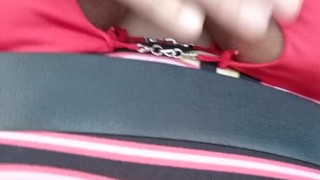 Flashing my big tits on the freeway