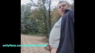 Teddy bear outdoor masturbation