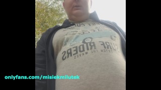 Teddy bear outdoor masturbation