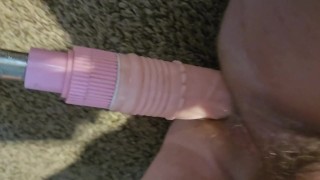 Sissy warms up with machine