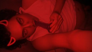 Devil costume masturbation