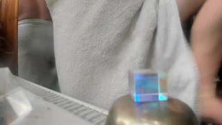 relaxing after shower