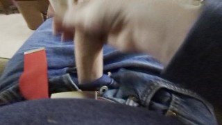 Masturbating in my jeans, people expected home any second, alomst caught