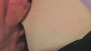 Watch him suck my tit like a hungry wolf!