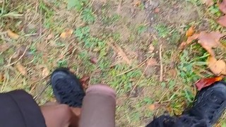 Dominant Man Gives His Cock Some Air On Top 🔝 🎩 Of A Hill While Being Followed