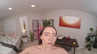 FuckPassVR - Serena Hill mounts you, her natural tits bouncing as she rides your cock cowgirl-style