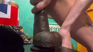 Huge dildos destroy soaked tiny anal hole and puss