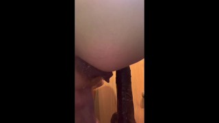 Huge dildos destroy soaked tiny anal hole and puss