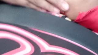 Flashing big tits while driving on the freeway full video