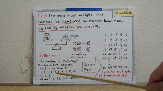 Find the maximun weight that cannot be measured.[JapanMath](job)