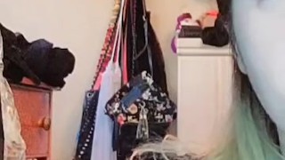 Sexy woman smoking at vanity