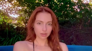 Hot Redhead in the hot tub