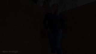 Jeans and Sweater Outdoor Stretches - jeans flexibility stretching belly denim