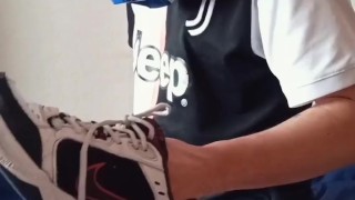 Young football player masturbates