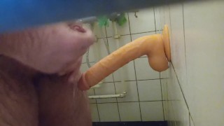 Solo male extra thick dildo - first time opening and using this monster realistic cock