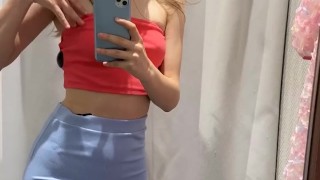 trying on clothes