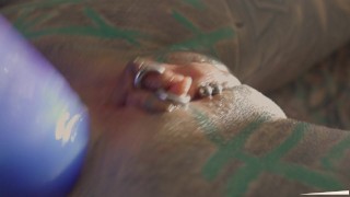 Tattooed woman Anuskatzz solo female romantic anal masturbation german fetish pov