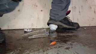 Christmas Candle Crush & Trample. Destroyed by dirty size 11 boots 👣👣