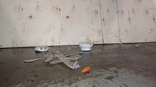 Christmas Candle Crush & Trample. Destroyed by dirty size 11 boots 👣👣