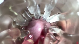 Close up camera in pussy. Sweet Cum inside pussy.