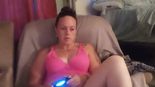 Amateur Pretty Girl Loves Playing Fortnite, While Imagining Multiple Men Jerking Off To Her