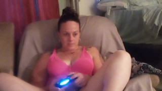 Amateur Pretty Girl Loves Playing Fortnite, While Imagining Multiple Men Jerking Off To Her