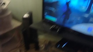 Girlfriend Loves When I Jerk Off To Her While She Plays Video Games In Her Bra and Panties