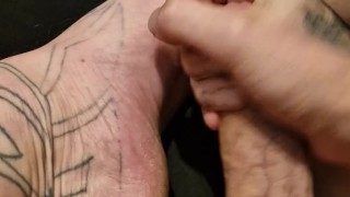 Wanking over my foot