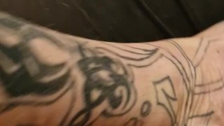 Wanking over my foot