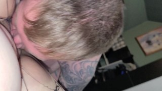 Big titty goth girlfriend sucks poprocks off my cock