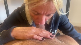 POV Blowjob with Cum in Mouth - Amateur Milf