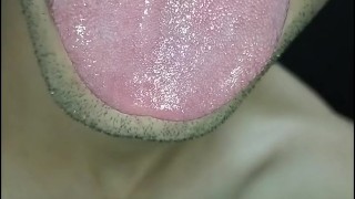 SIX PACK, polla grande y venoza, tongue, saliva, lengua , sloopy, sucking, escupir fetish