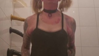 Sissy Bunny hops on dildo